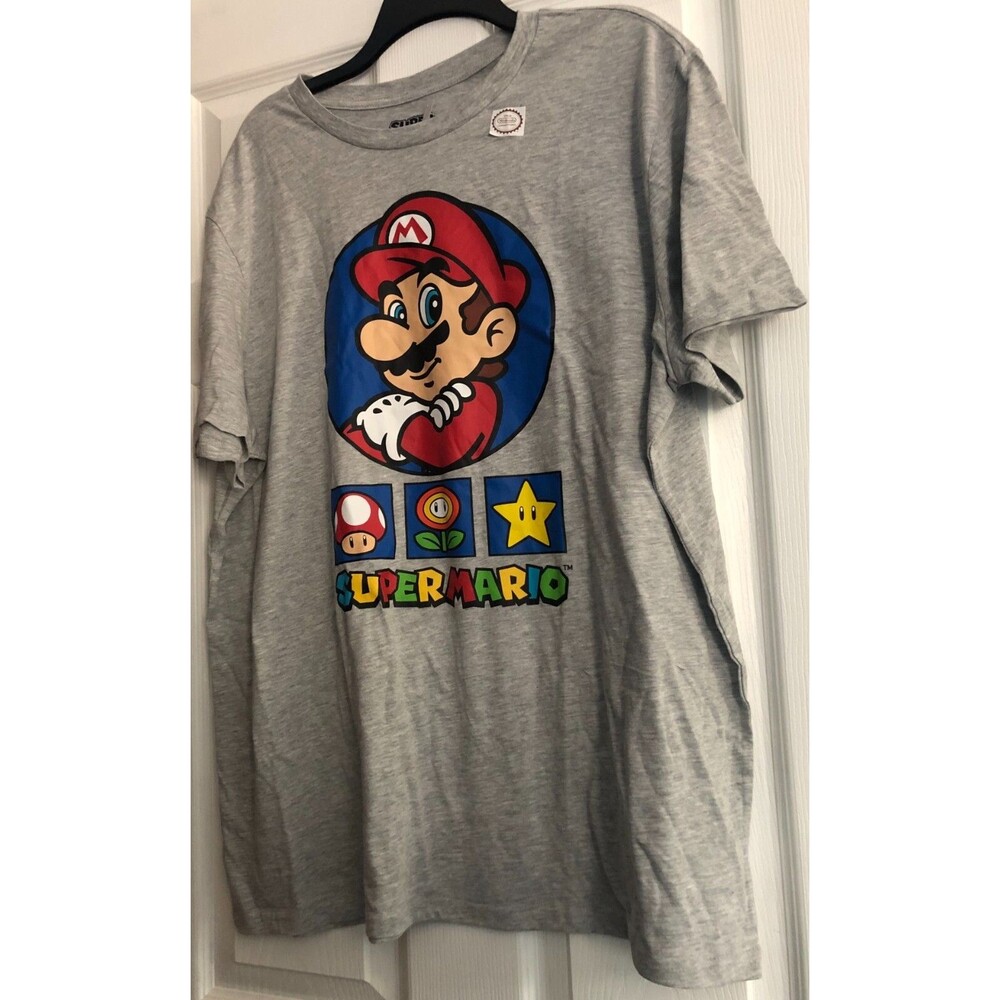 Men's Super Mario Bros. Gray T-Shirt Size XXL NWT B4